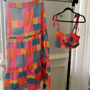 Two piece set crop top and maxi skirt